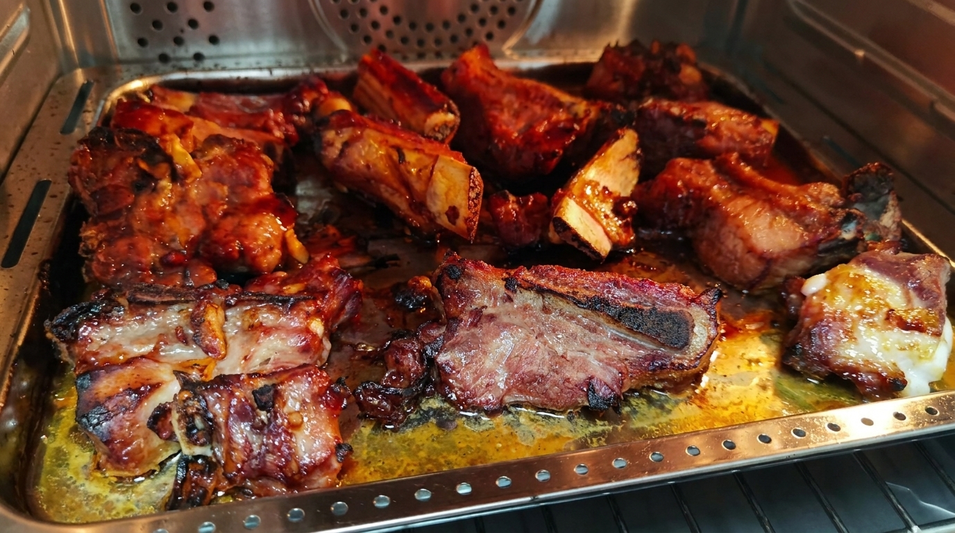 Pieczońce żeberka wieprzowe w miodowej glazurze