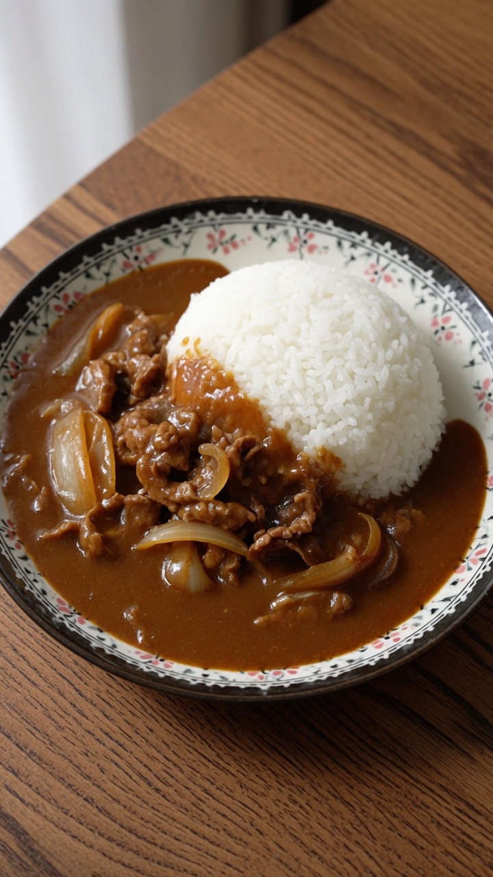 Proste japońskie curry z wołowiną i ryżem