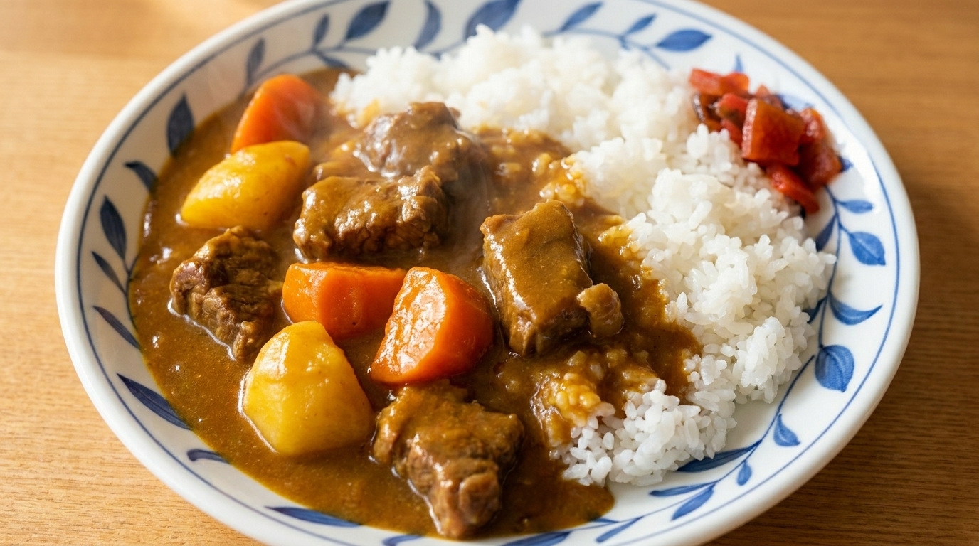 Pożywne japońskie curry wołowe (Kare Raisu)
