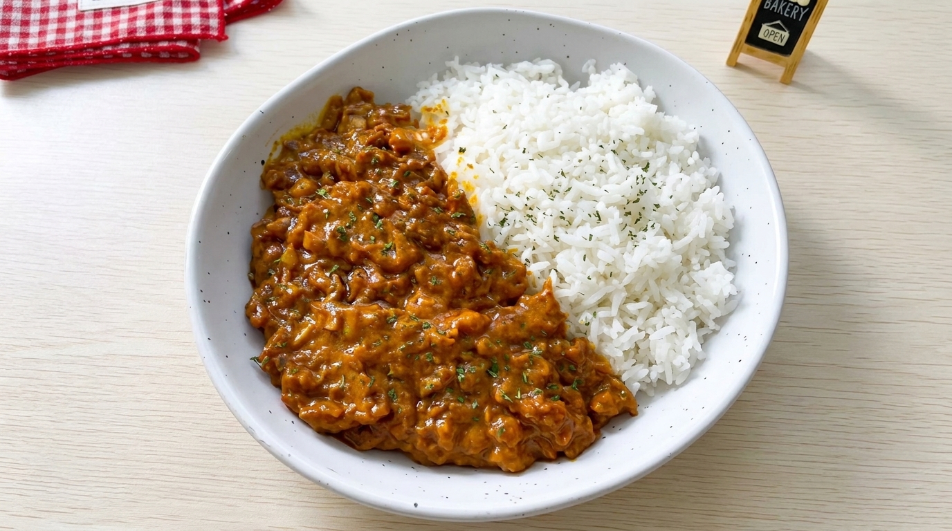 Szybki i pikantny ryż z mięsem mielonym w sosie curry