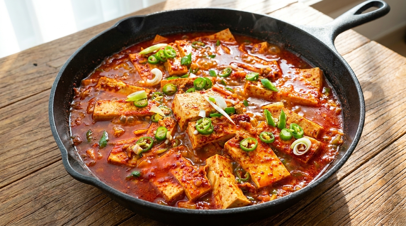 Koreańskie pikantne tofu duszone (Dubu-Jorim)
