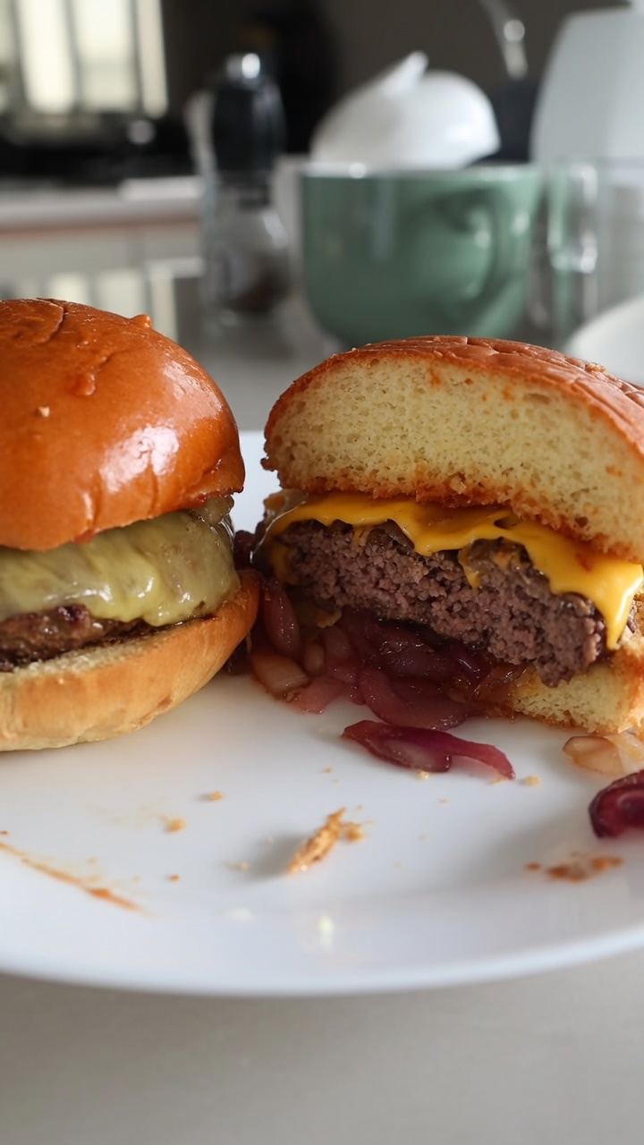 Domowy amerykański burger wołowy