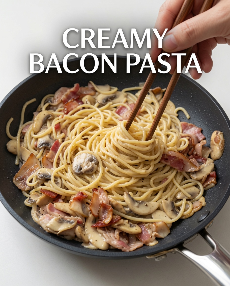 Kremowy, jasny żółty sos z dyni wylewany z blendera na spaghetti na patelni.