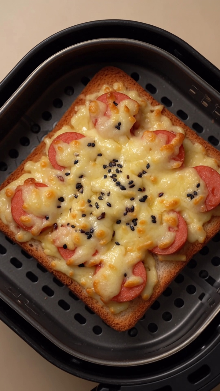 Łatwa pizza na toście z parówką z frytkownicy beztłuszczowej
