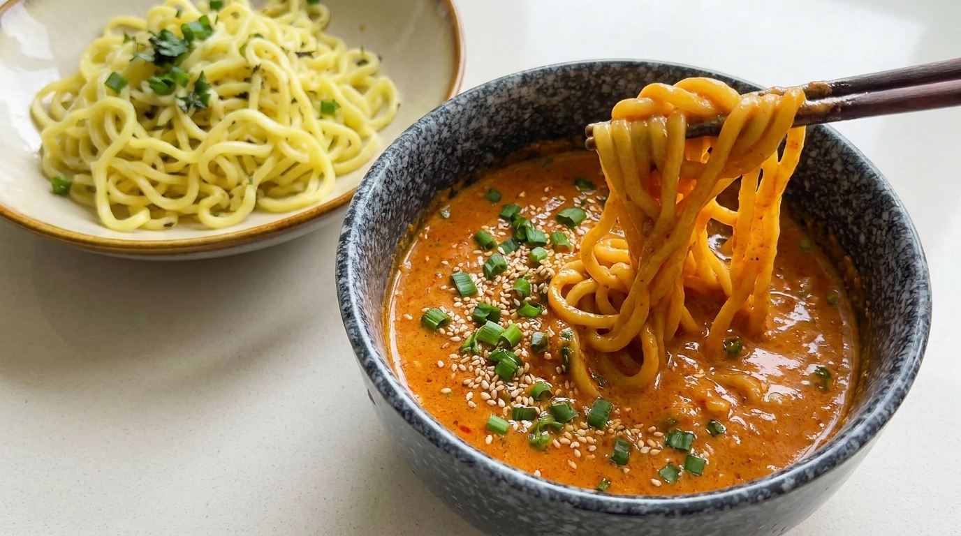Japoński makaron miso w stylu Tsukemen