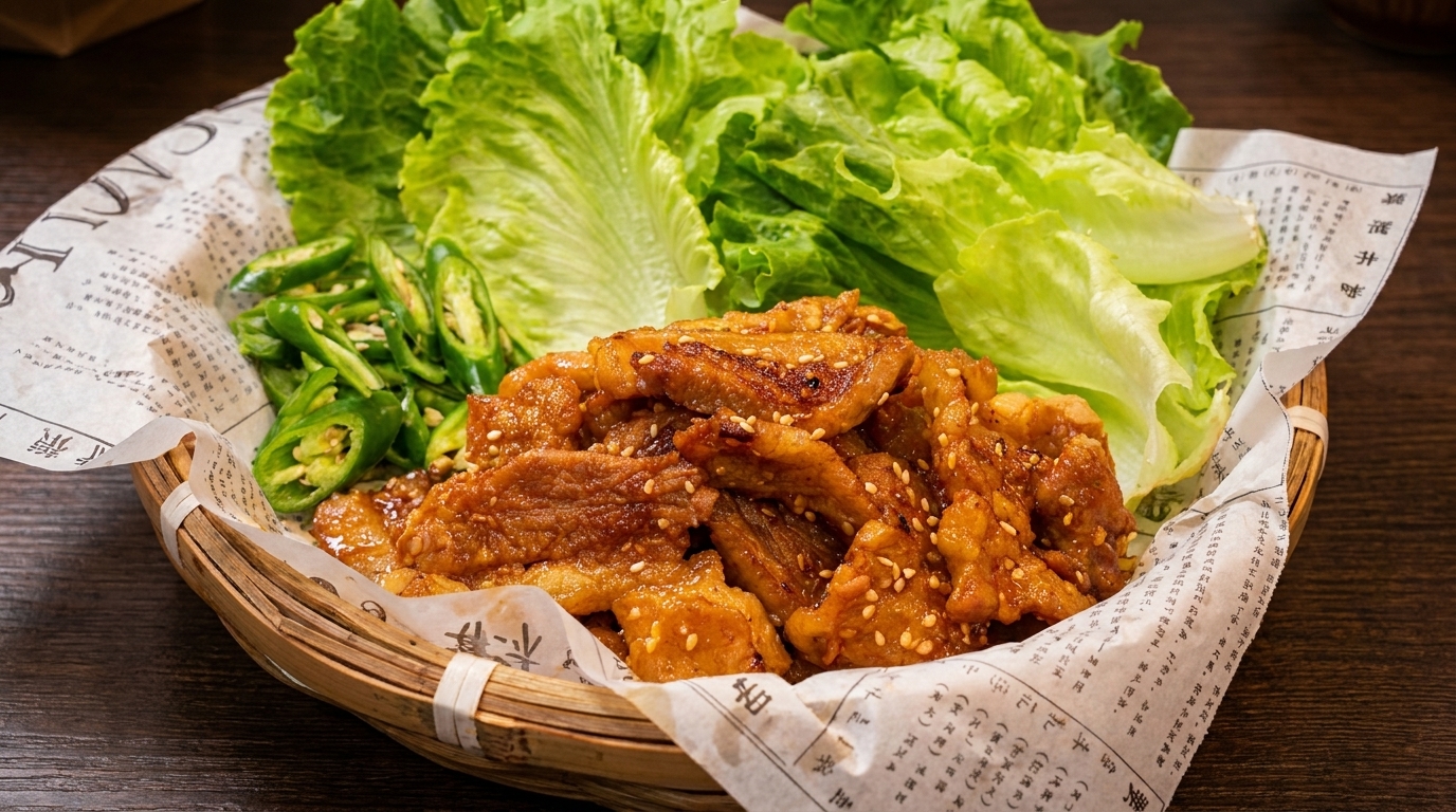 Pikantny koreański grillowany boczek (Samgyeopsal)