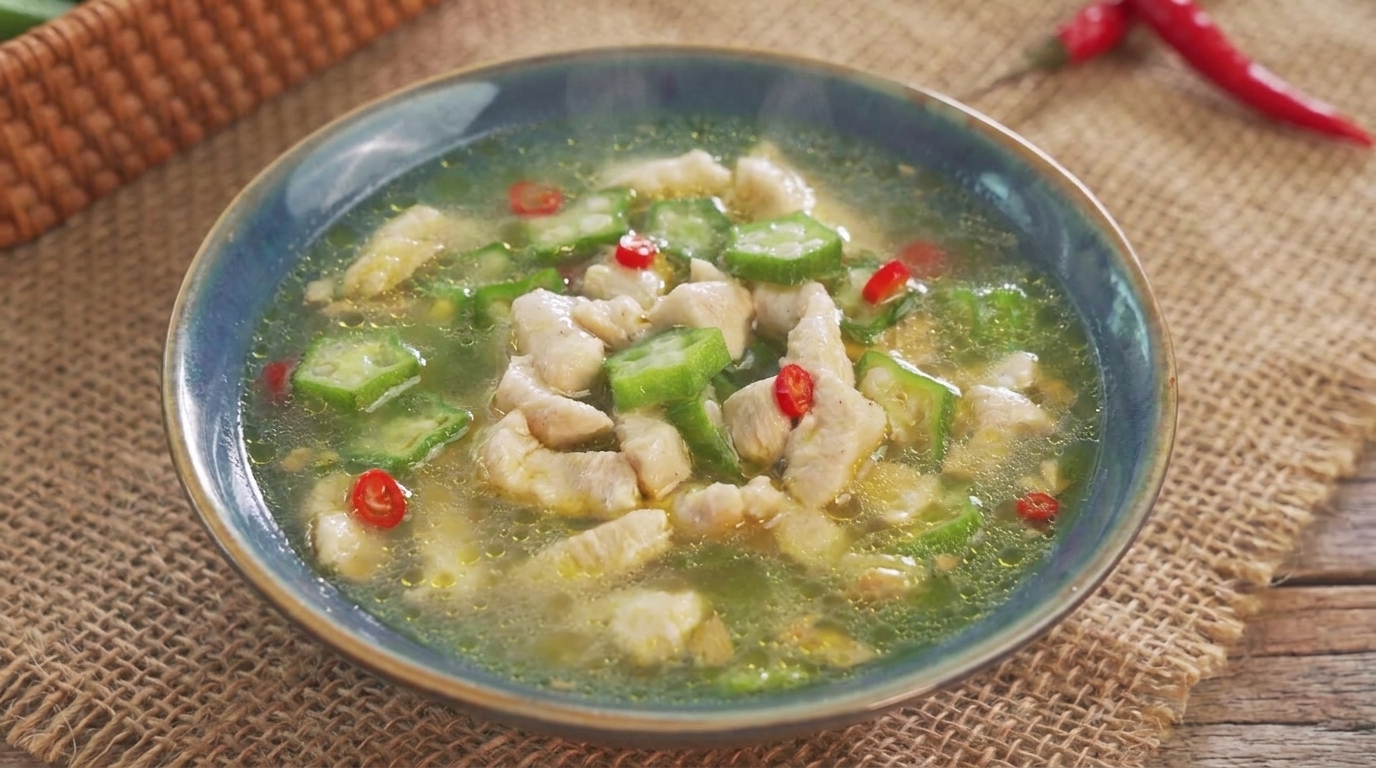 Smakowita zupa z okra i kurczakiem