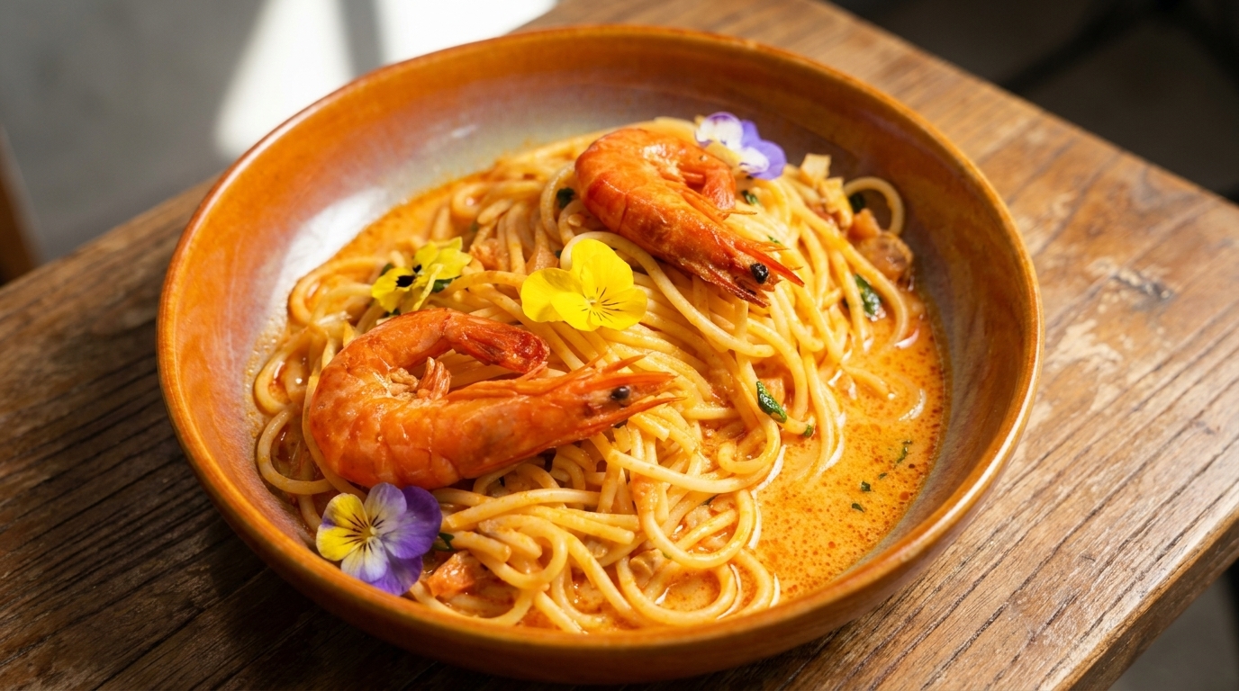 Kremowy makaron Thai Tom Yum