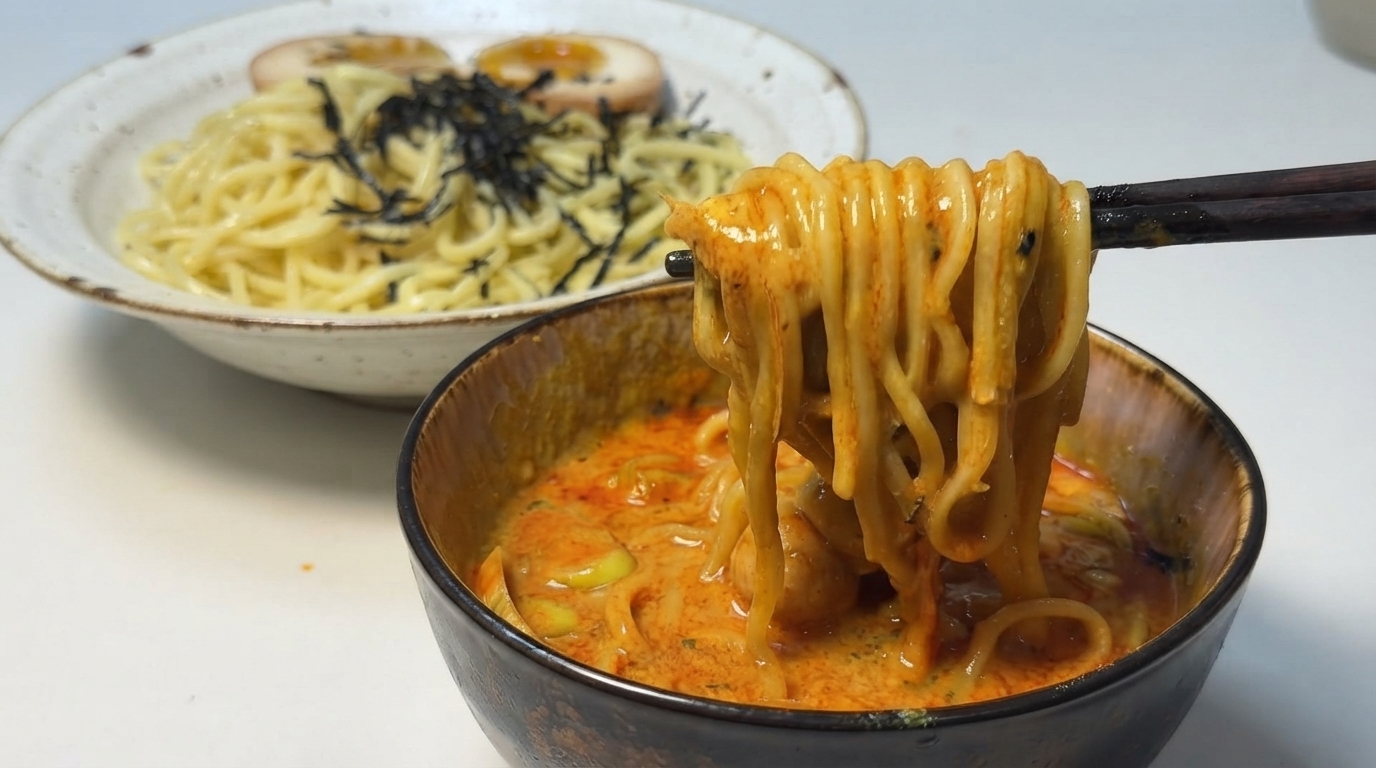 Japoński makaron curry do maczania (Tsukemen)