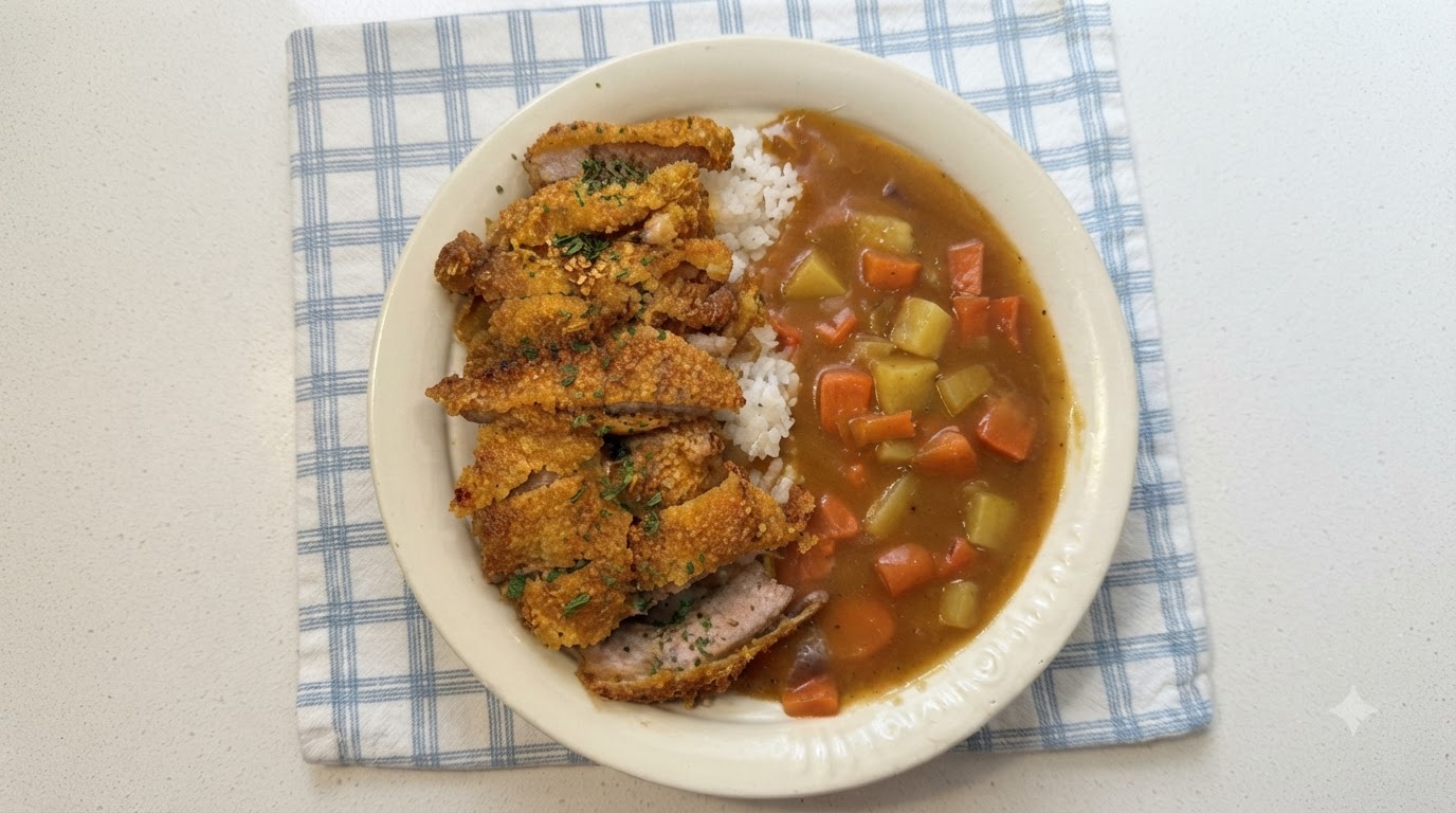 Chrupki Schabowy z Curry i Ryżem