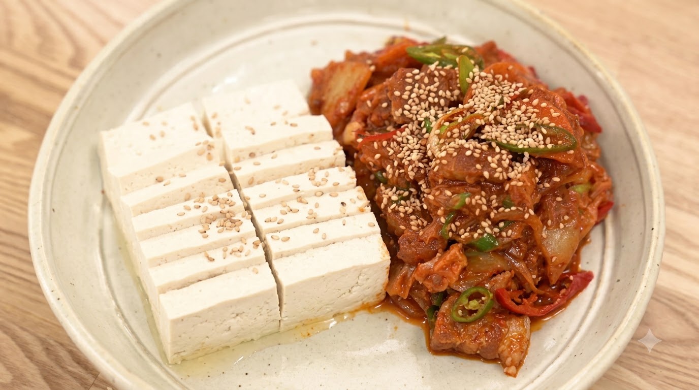 Klasyczne koreańskie Dubu Kimchi (Tofu i smażone kimchi)