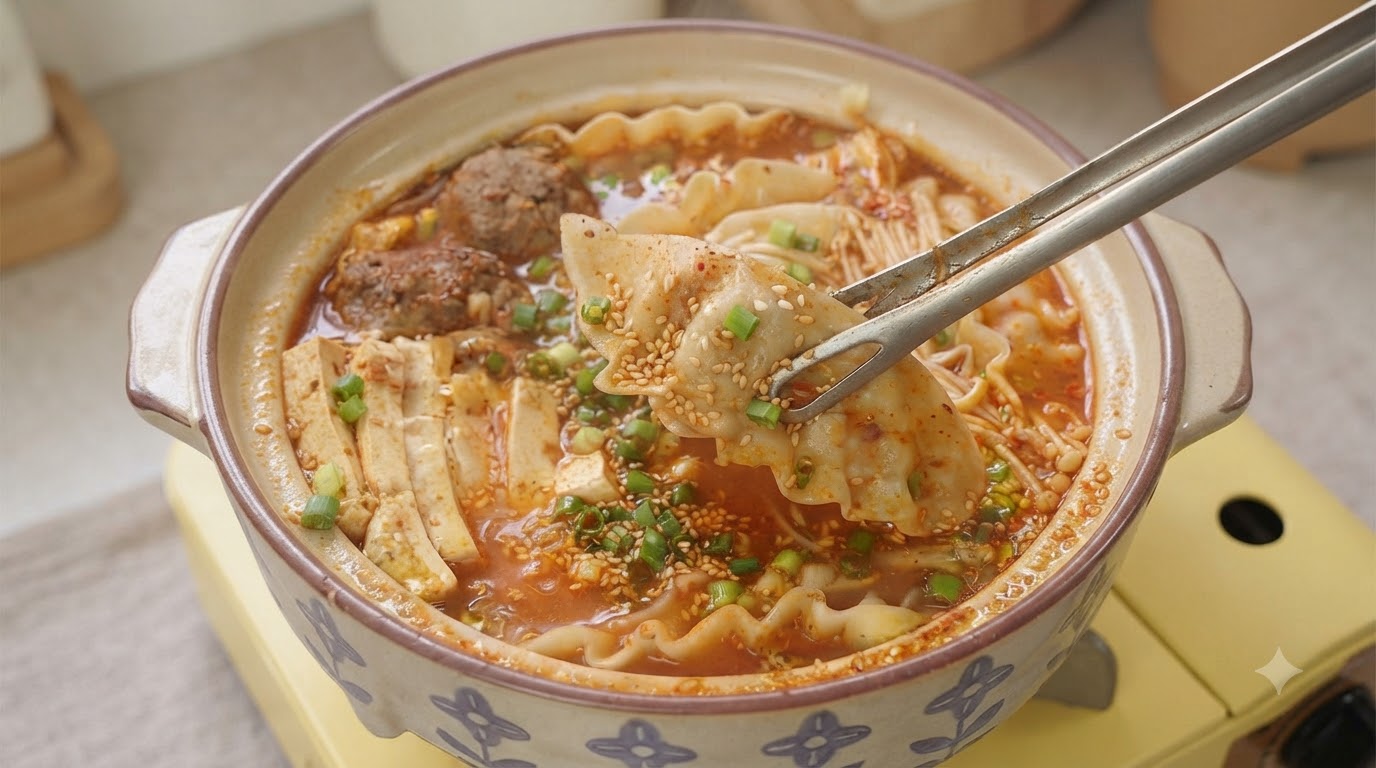 Koreański Garnek z Kimchi i Pierogami