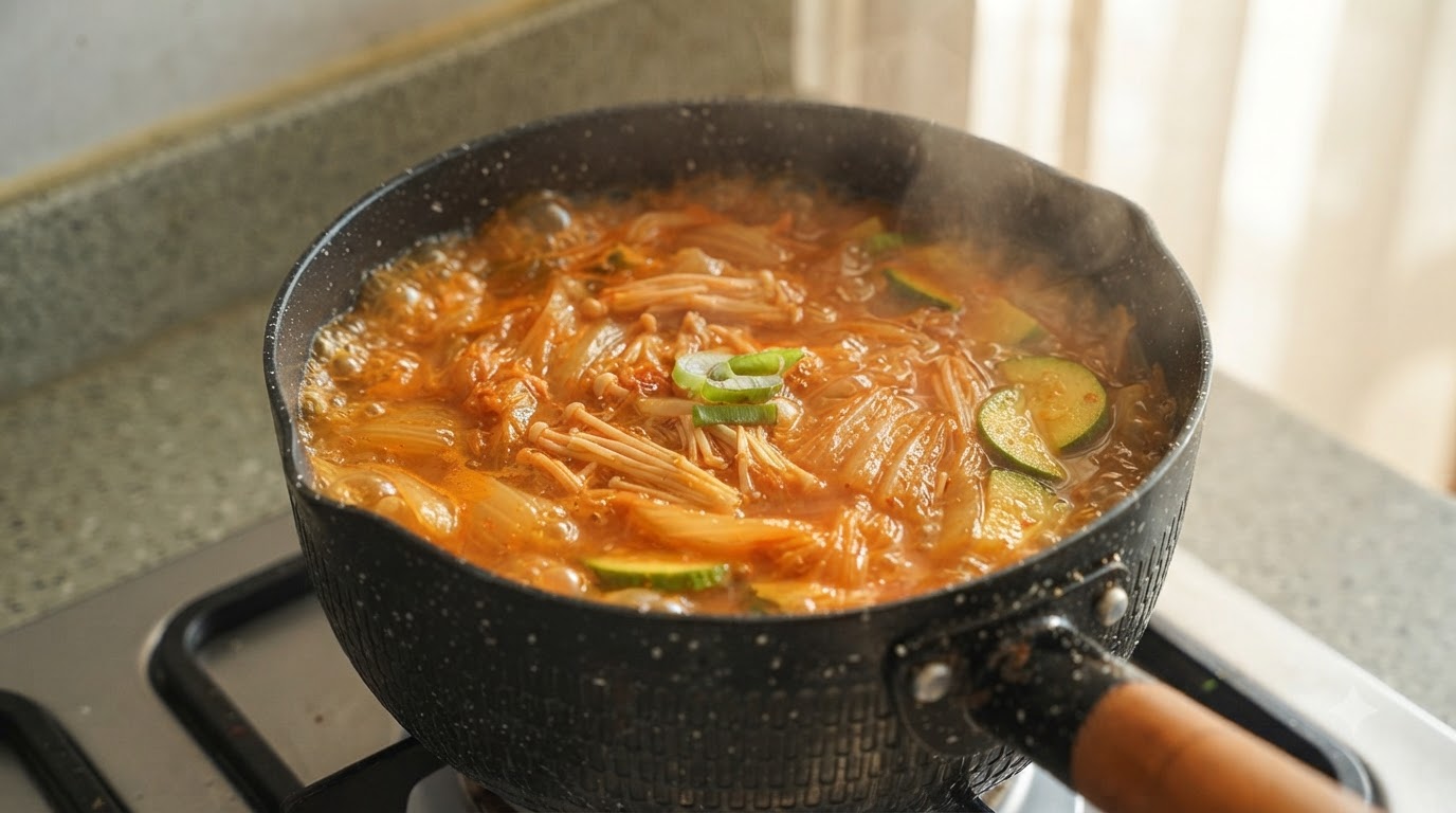 Autentyczny koreański gulasz z kimchi (Kimchi Jjigae)