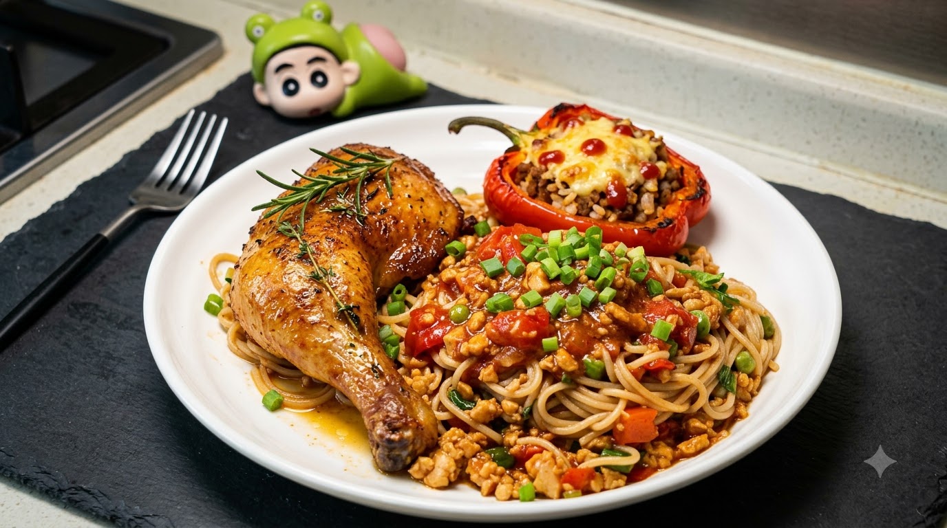 Spaghetti z Mielonym Kurczakiem w Sosie Pomidorowym