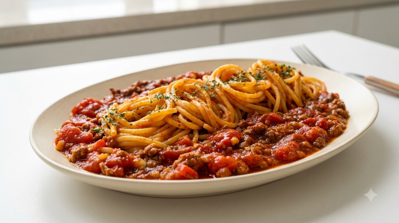 Bogate Spaghetti z Wołowiną i Pomidorami