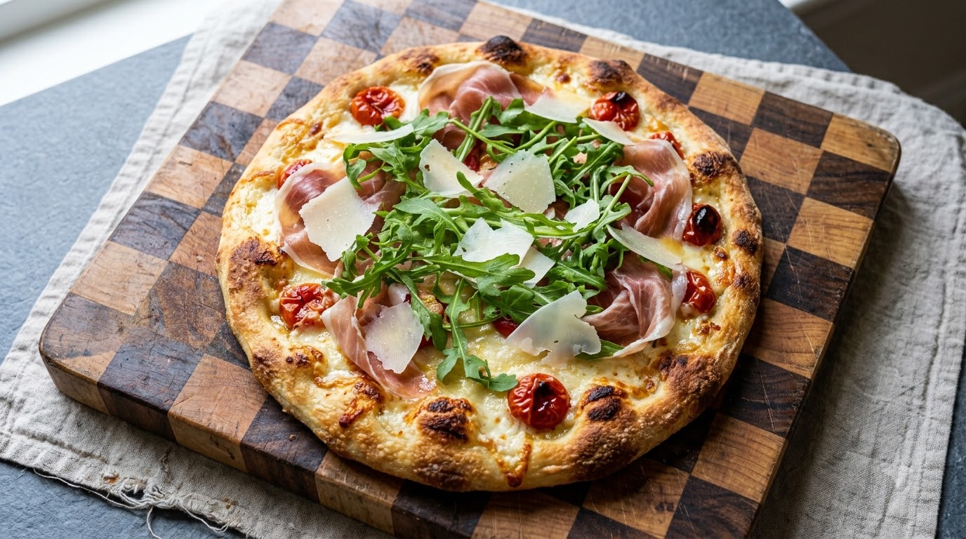 Letnia pizza z rukolą i prosciutto
