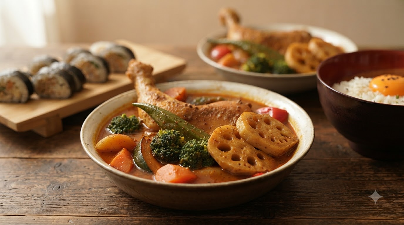 Autentyczna zupa curry z Hokkaido z delikatnym udkiem kurczaka