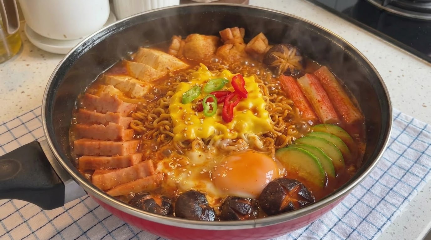 Klasyczny koreański gulasz wojskowy (Budae Jjigae)