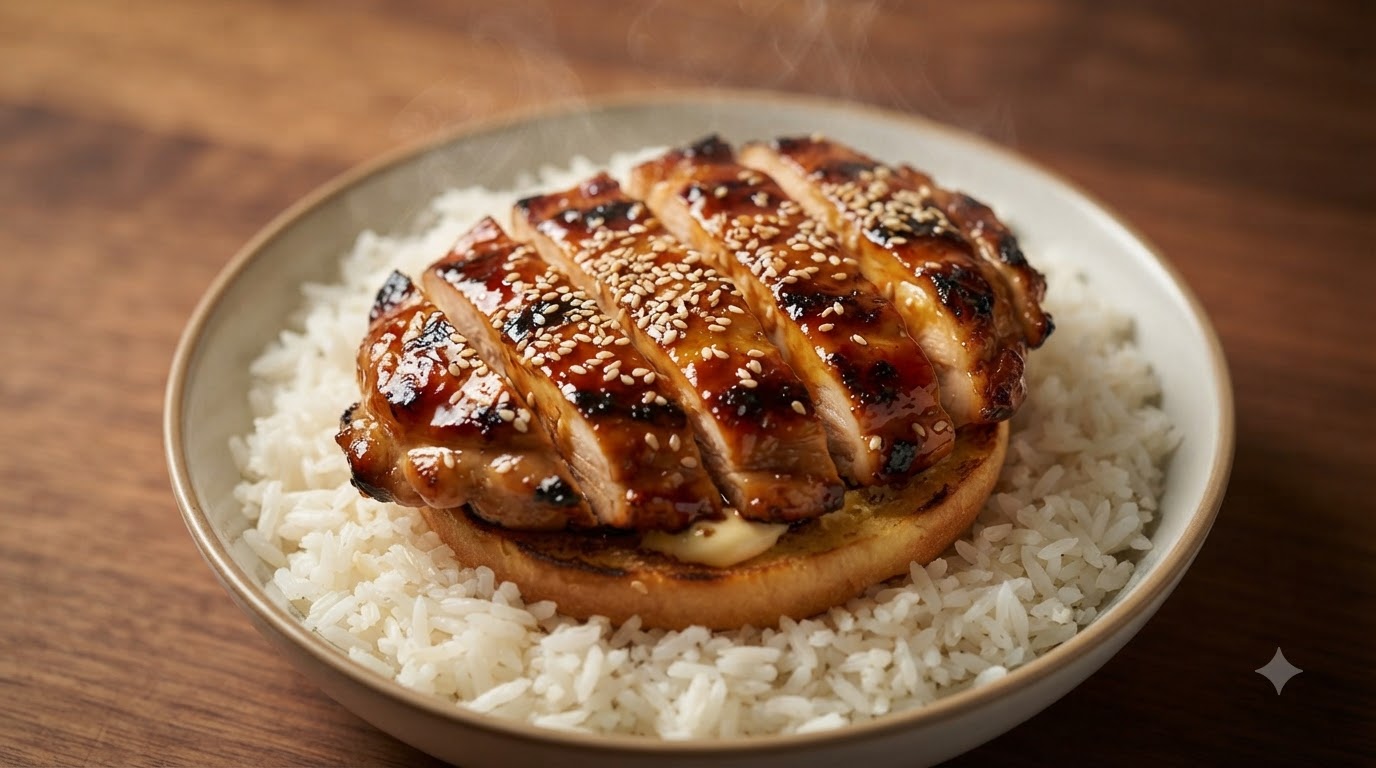 Miska z Burgerem z Kurczakiem Teriyaki
