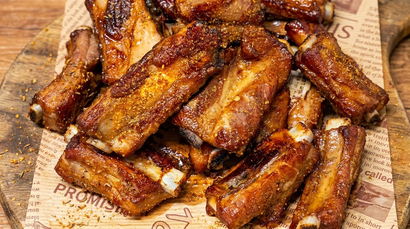 Chrupiące Pieczone Żeberka Wieprzowe z Kminem