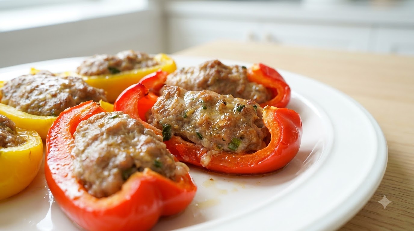 Pieczona Papryka faszerowana mielonym mięsem