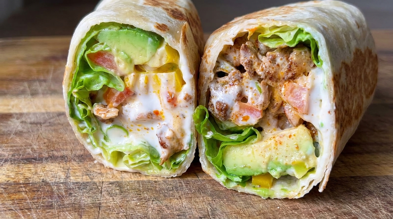 Niskotłuszczowe burrito z kurczakiem i awokado
