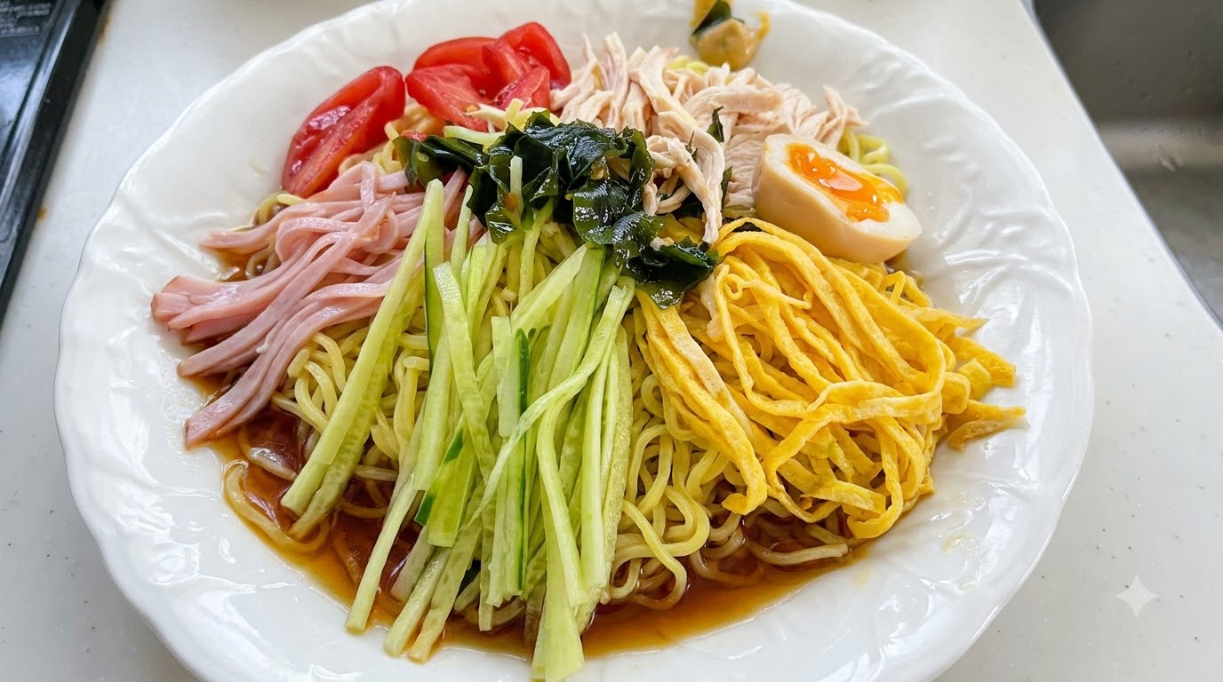 Japońskie zimowe kluski (Hiyashi Chuka)