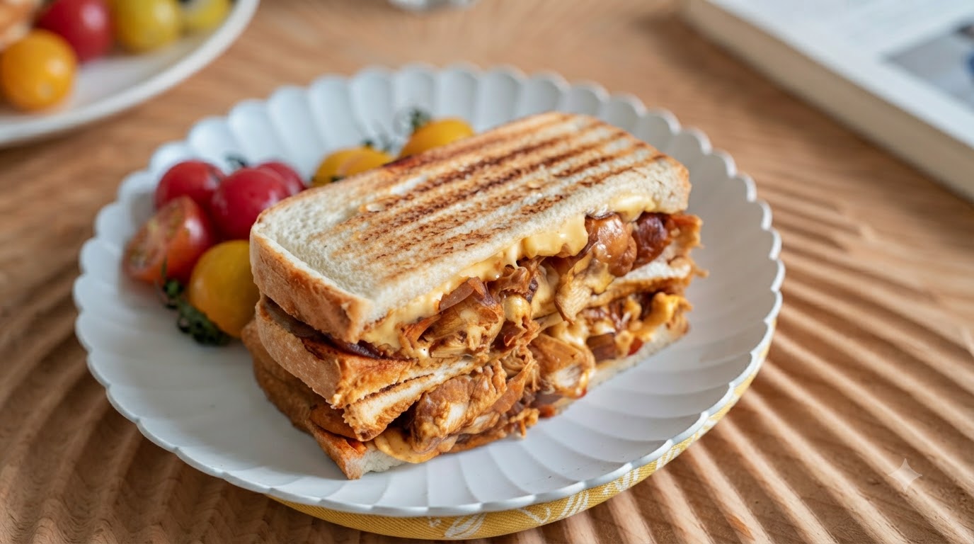 Pikantny Kanapkowy Toast z Kurczakiem i Kimchi