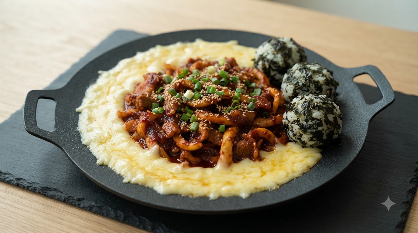 Koreański Pikantny Ośmiornico-Boczek z Serem (Ojingeo Samgyeopsal)