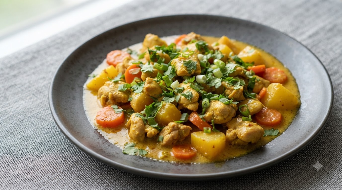Jedwabiste tajskie curry z kurczakiem i mlekiem kokosowym