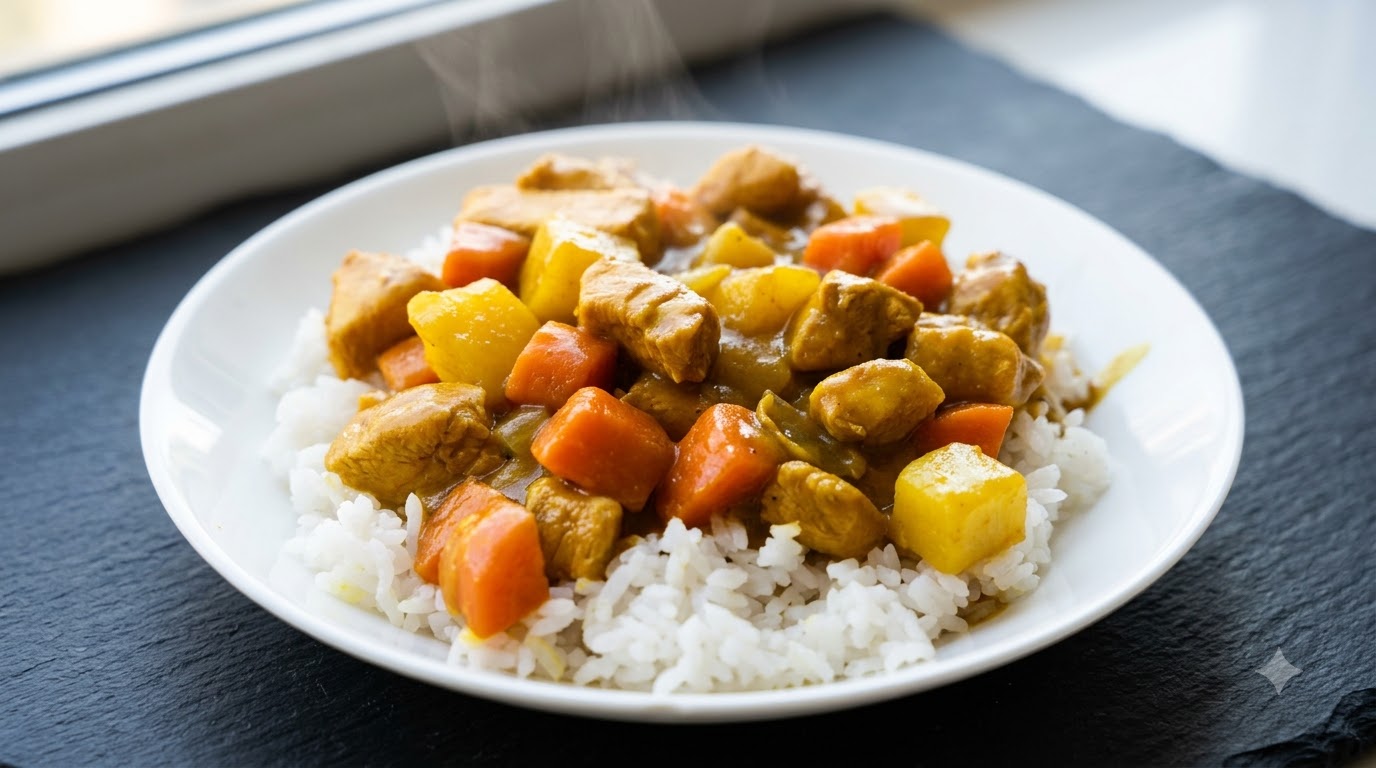 Domowe curry z kurczakiem, ziemniakami i marchewką