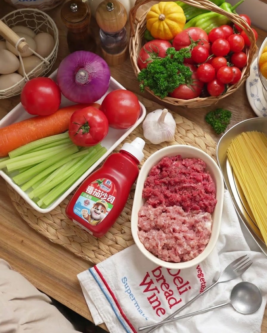 Drobno posiekany seler, marchew i cebula na drewnianej desce do krojenia obok noża.