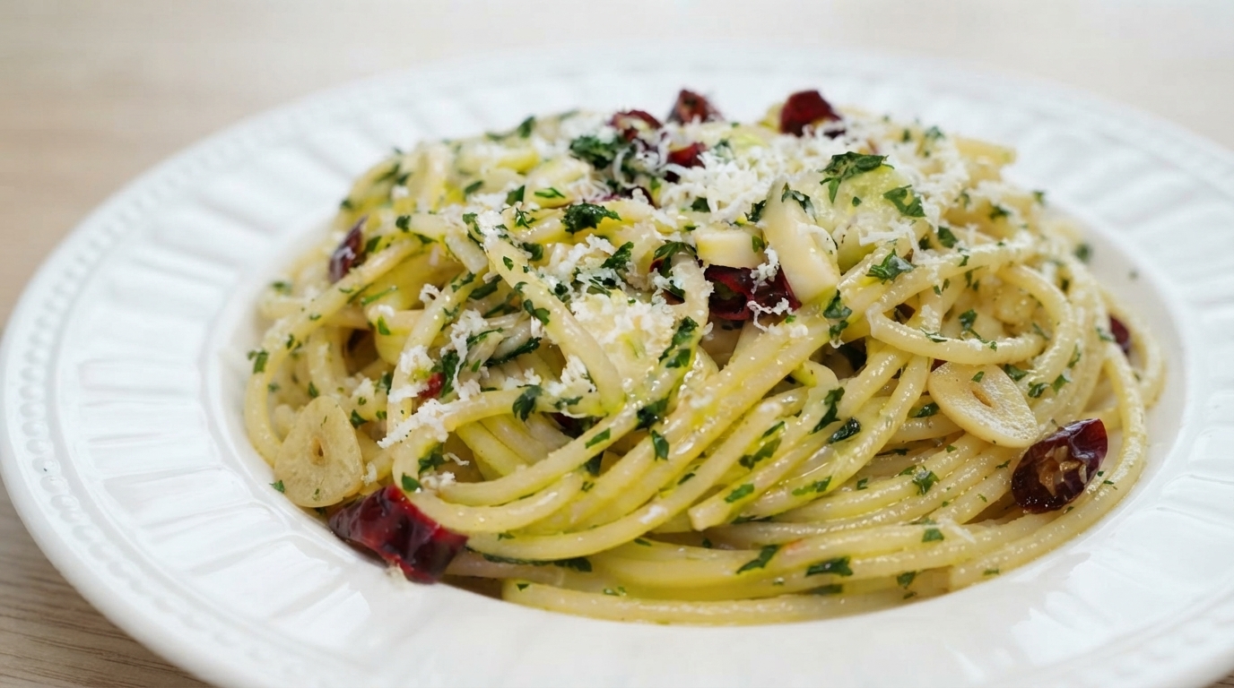 Klasyczny makaron czosnkowy z oliwą z oliwek (Aglio e Olio)