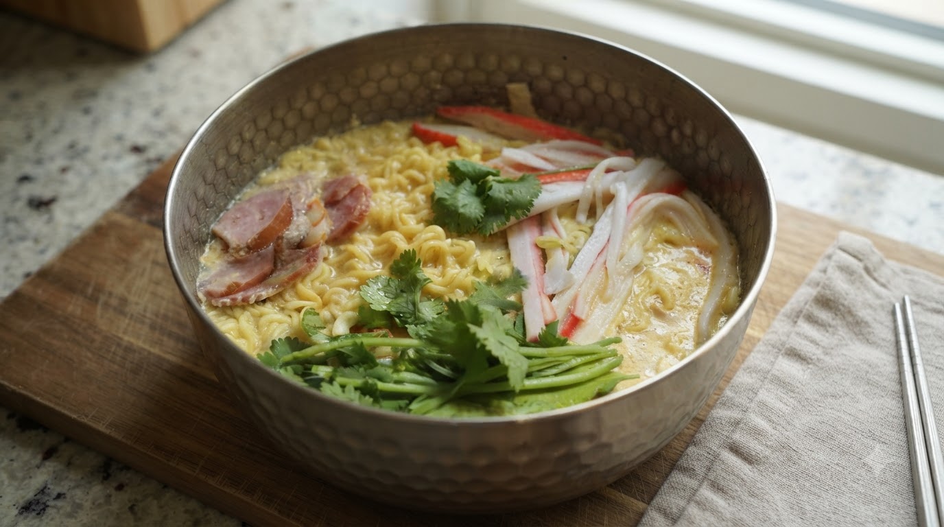 Wirusowy przepis na szybki ramen tonkotsu z majonezem