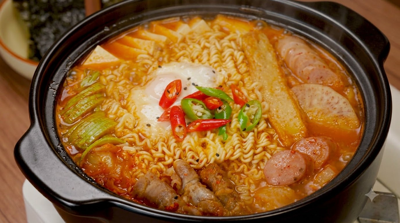 Autentyczny koreański gulasz wojskowy (Budae Jjigae)