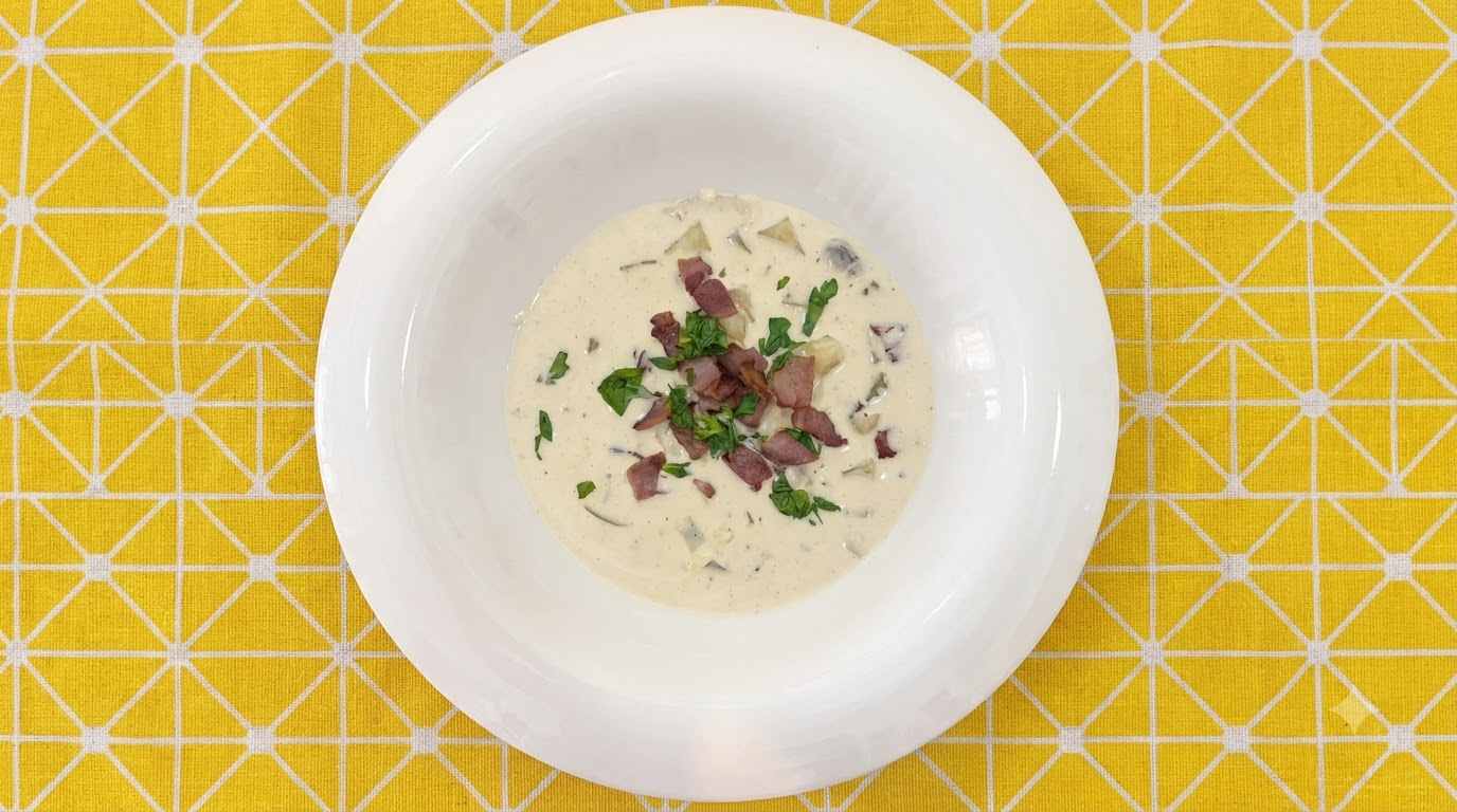 Kremowa Zupa Clam Chowder z Nowej Anglii