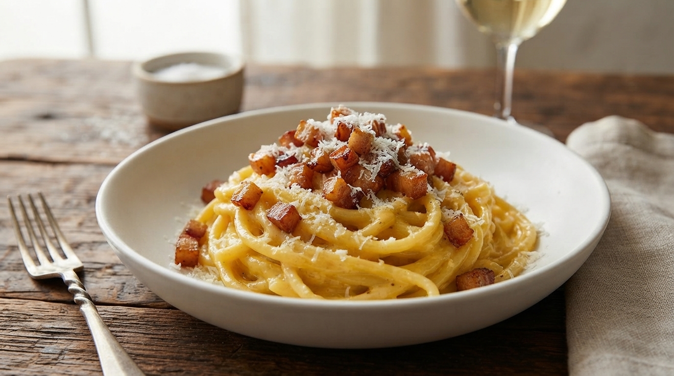 Autentyczne domowe spaghetti carbonara