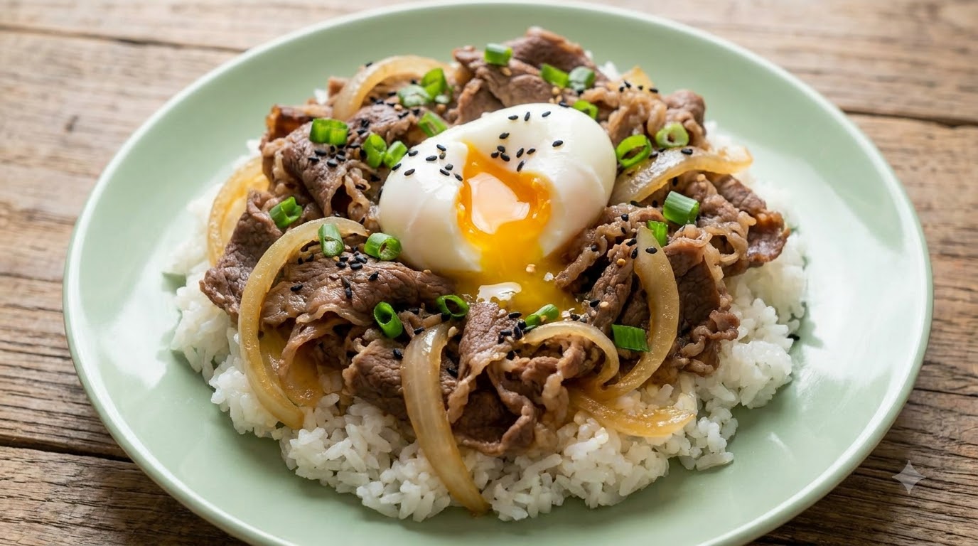 Domowa miska wołowa w stylu Yoshinoya
