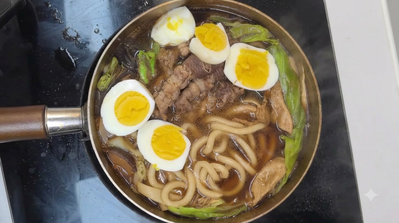 Niskocukierkowy Sukiyaki Udon