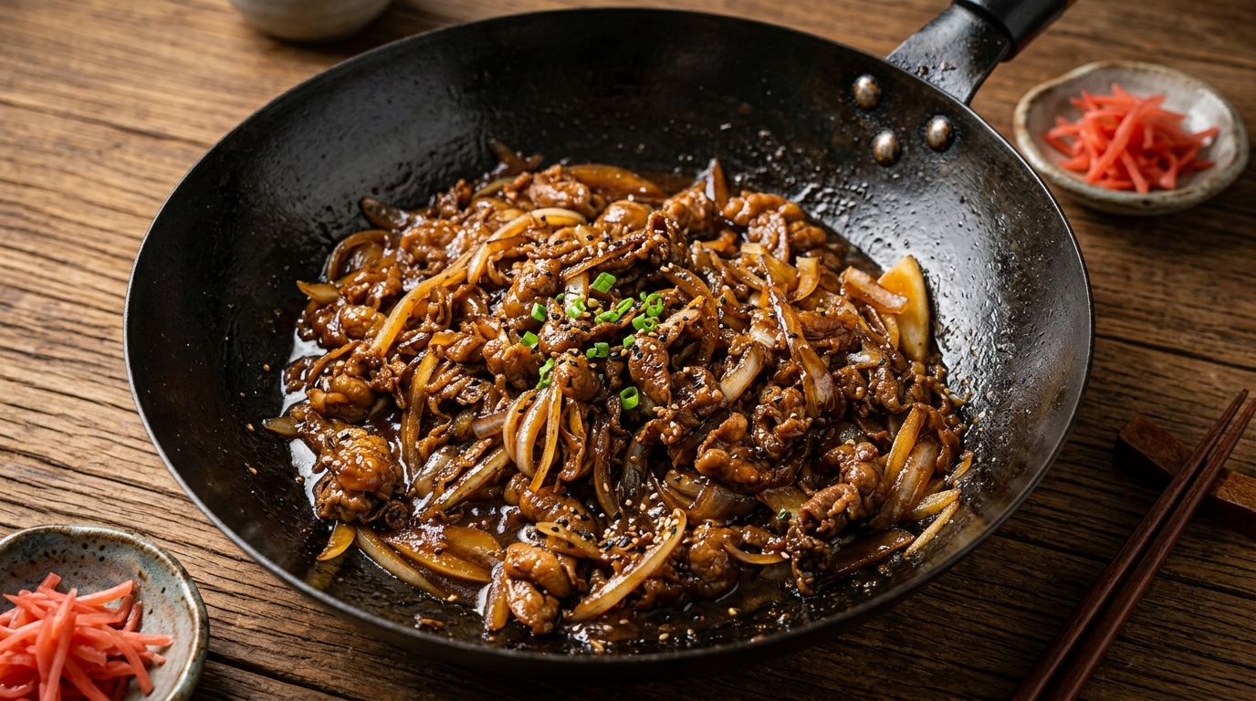 Japońska wołowina z ryżem (Gyudon)