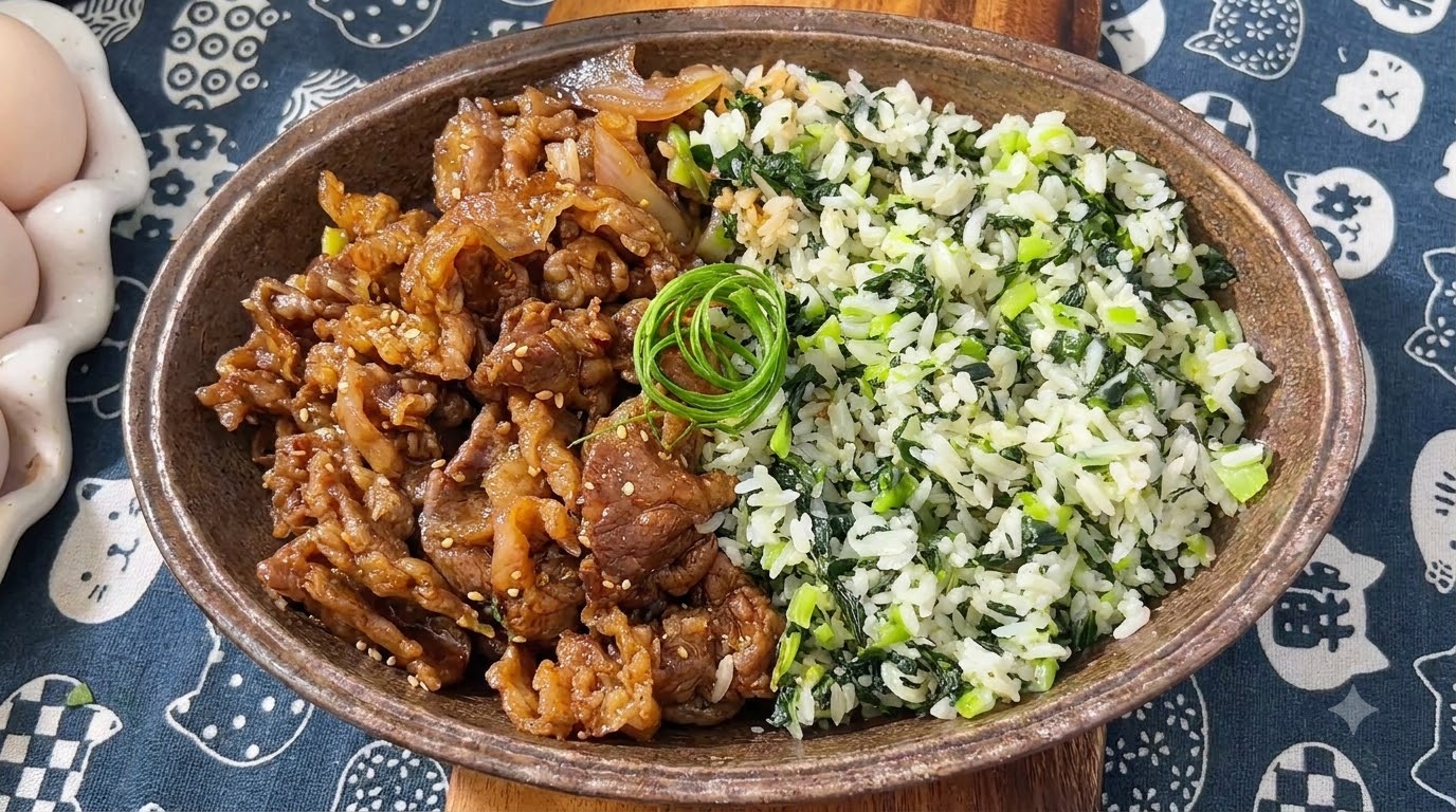 Ryż z wołowiną w stylu teriyaki i warzywami