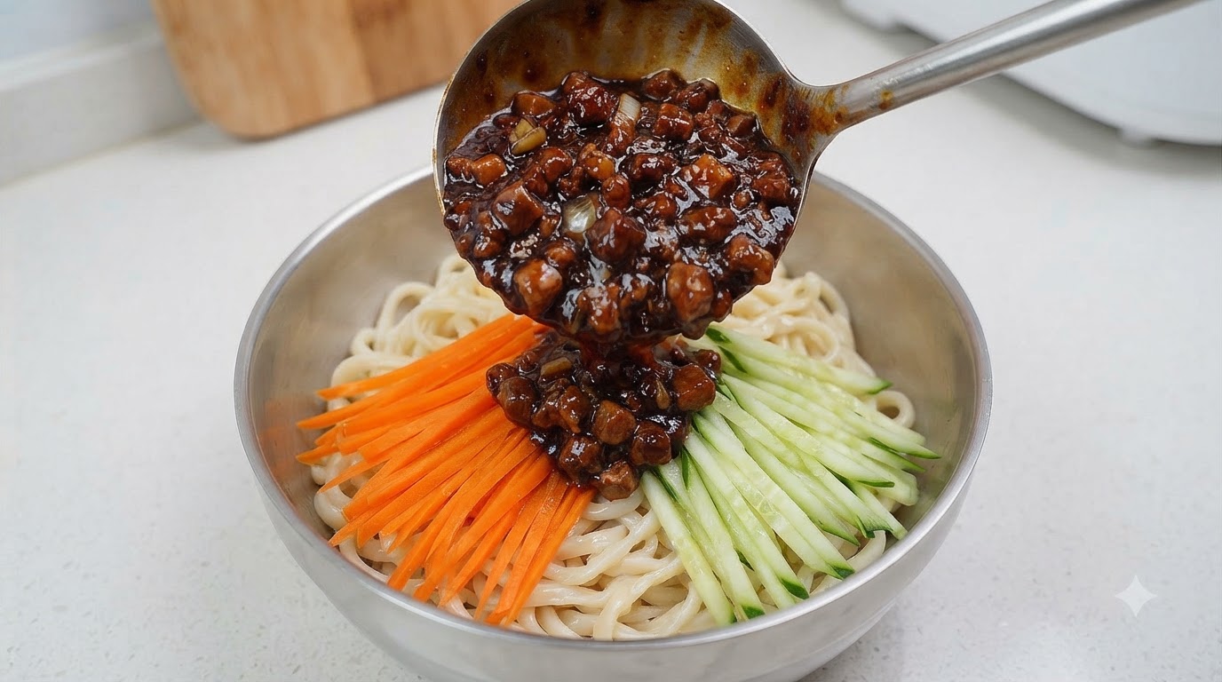 Autentyczne Zhajiangmian z Starego Pekinu (Makaron z Smażonym Sosem)