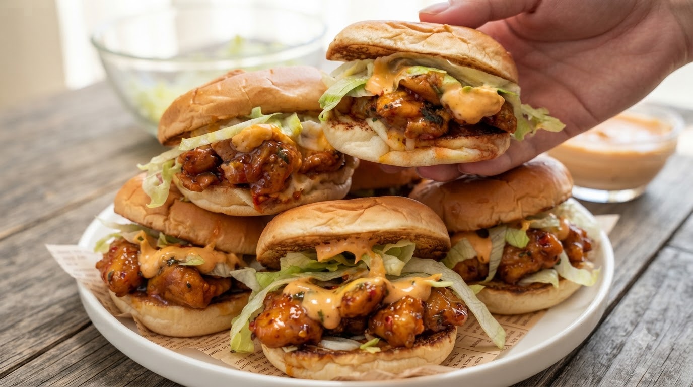 Pikantne Mini Burgery z Kurczakiem w Miodzie