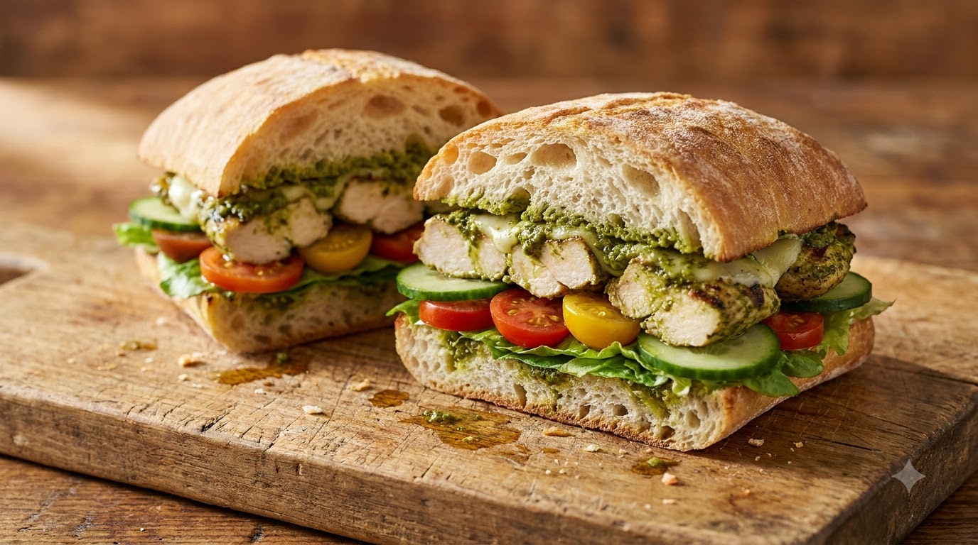 Panini z kurczakiem i pesto